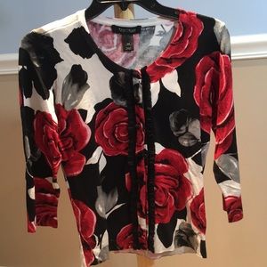 White House Black Market floral print cardigan